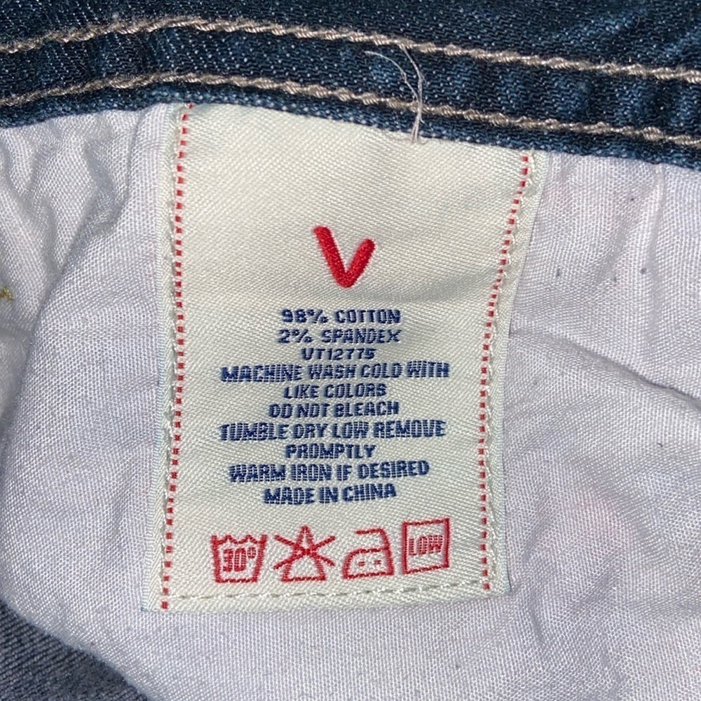 Vertigo Jeans Women’s Embroidered Flare Jeans Dark Wash Y2K Stretch Size 31 - Picture 8 of 9